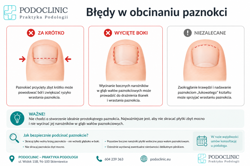 błędne obcnianie paznokci w dziecka - podoclinic